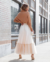 Truthfully Mine Tulle Maxi Skirt - Cream Oshnow