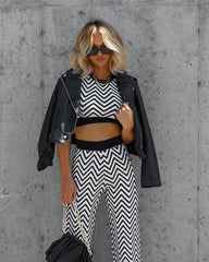 Twiggy Girl Chevron Knit Crop Top - SALE Oshnow