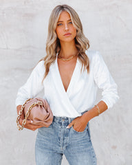 Unforgettable Satin Drape Bodysuit Oshnow