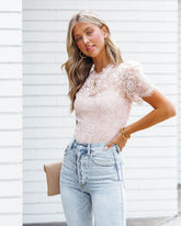 Unrequited Love Lace Bodysuit - Dusty Rose Oshnow
