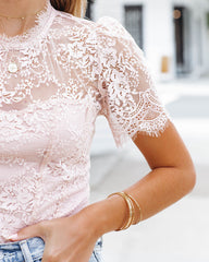 Unrequited Love Lace Bodysuit - Dusty Rose Oshnow