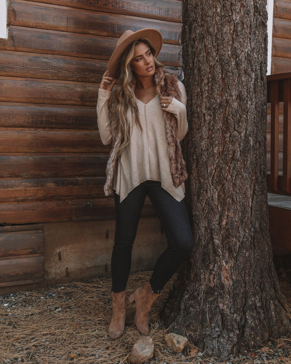 Victoria Cotton Blend Pocketed Asymm Top - Natural Oshnow