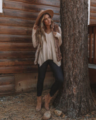 Victoria Cotton Blend Pocketed Asymm Top - Natural Oshnow