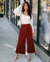 Villanueva Plisse Cropped Pants - Bronze - SALE Oshnow