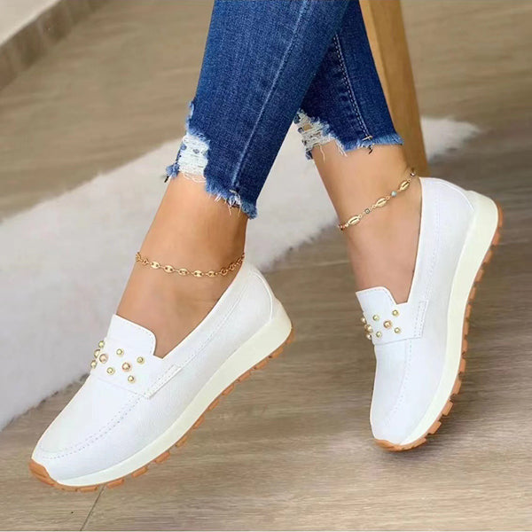 Vintage Round Toe Slip On Tassel Platform Loafers Oshnow