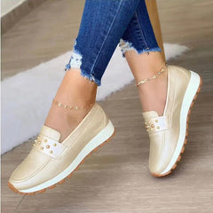 Vintage Round Toe Slip On Tassel Platform Loafers Oshnow