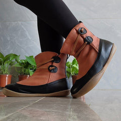 Vintage Soft Pull-On Casual Short Boots Oshnow