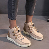Warm Flat Ankle Boots Casual High Top Walking Shoes Oshnow