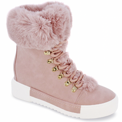 Warm Fur Lace-Up Boots Oshnow