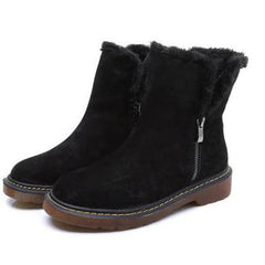 Warm Fur Lined Snow Boots Blow Heel Winter Ankle Booties Oshnow