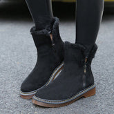 Warm Fur Lined Snow Boots Blow Heel Winter Ankle Booties Oshnow