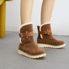Warm Non Slip Ankle Snow Boots Winter Fur Lining Booties Oshnow