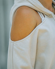 Warm Up Cotton Pocketed Cutout Hoodie Oshnow