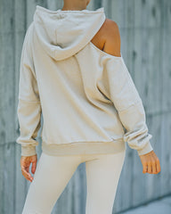 Warm Up Cotton Pocketed Cutout Hoodie Oshnow