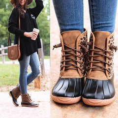 Waterproof Lace Up Duck Boots Oshnow