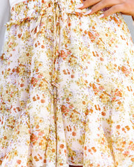 Way With Words Floral Chiffon Ruffle Mini Skirt Oshnow