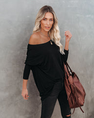 Wear It Well Long Sleeve Bamboo Knit Top - Black Oshnow