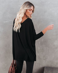 Wear It Well Long Sleeve Bamboo Knit Top - Black Oshnow