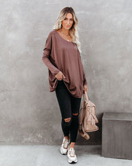 Wear It Well Long Sleeve Bamboo Knit Top - Coffee Oshnow