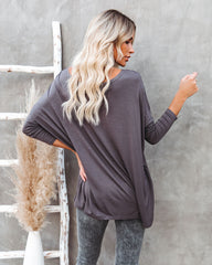 Wear It Well Long Sleeve Bamboo Knit Top - Storm Grey Oshnow