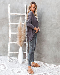 Wear It Well Long Sleeve Bamboo Knit Top - Storm Grey Oshnow