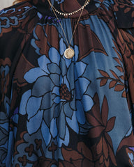 Weatherly Printed Statement Sleeve Blouse Oshnow