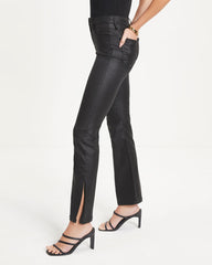 Wednesday High Rise Coated Bootcut Pants - Black Oshnow