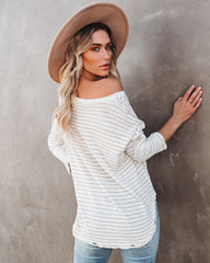 Well Loved Striped Knit Top - Sand Oshnow