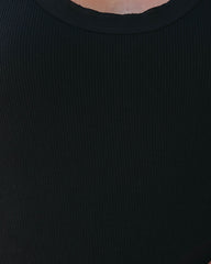 West End Scoop Knit Tank - Black Oshnow