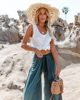 West End Scoop Knit Tank - White Oshnow