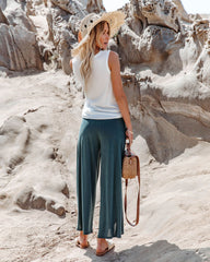 West End Scoop Knit Tank - White Oshnow