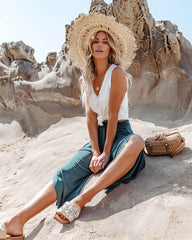 West End Scoop Knit Tank - White Oshnow