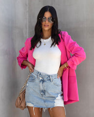 Wilbert Crisscross Distressed Denim Skirt Oshnow