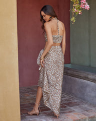 Wild Nights Leopard Halter Crop Top Oshnow