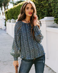 Wilda Floral Shimmer Blouse Oshnow
