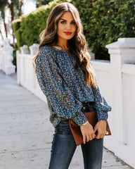 Wilda Floral Shimmer Blouse Oshnow
