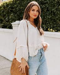 Wing It Statement Sleeve Blouse Oshnow