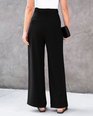 Winston High Waisted Pocketed Pants - Black Oshnow