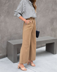 Winston High Waisted Pocketed Pants - Camel Oshnow