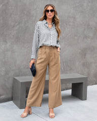 Winston High Waisted Pocketed Pants - Camel Oshnow