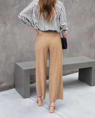Winston High Waisted Pocketed Pants - Camel Oshnow