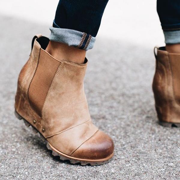 Winter Slip On Wedge Boots Oshnow
