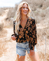 Wish You Well Floral Drape Blouse Oshnow