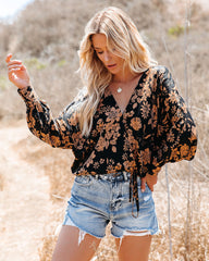 Wish You Well Floral Drape Blouse Oshnow