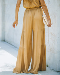 Wistar High Rise Palazzo Pants - Wheat Oshnow