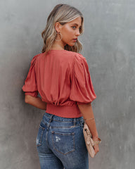 Within Reach Wrap Crop Top - Clay Oshnow