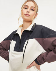 Work Hard Half Zip Pocketed Fleece Athletic Jacket Oshnow