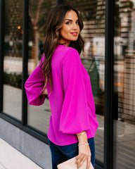 Work Life Balance V-Neck Blouse - Orchid Oshnow
