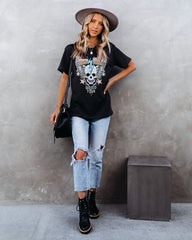 World Tour Rock & Roll Cotton Skull Tee Oshnow