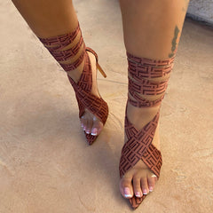 Wrap Up Single High Heel Dress Shoes Oshnow